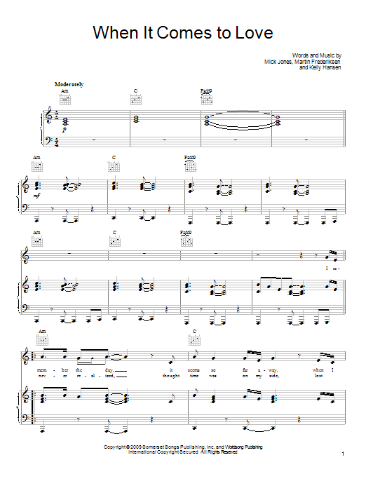 Foreigner When It Comes To Love Sheet Music Notes & Chords for Piano, Vocal & Guitar (Right-Hand Melody) - Download or Print PDF Foreigner When It Comes To Love Sheet Music Notes & Chords for Piano, Vocal & Guitar (Right-Hand Melody) - Download or Print PDF