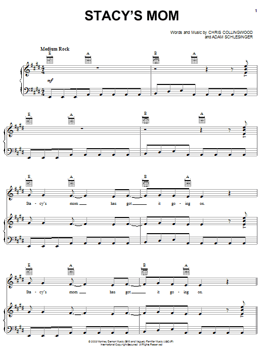 Fountains Of Wayne Stacy's Mom Sheet Music Notes & Chords for Violin - Download or Print PDF