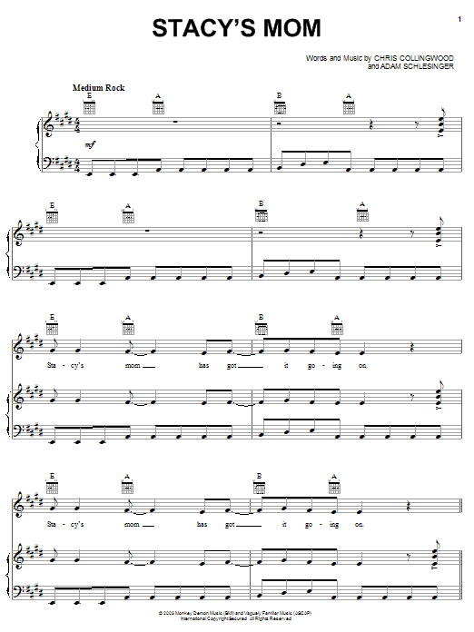 Fountains Of Wayne Stacy's Mom Sheet Music Notes & Chords for French Horn - Download or Print PDF