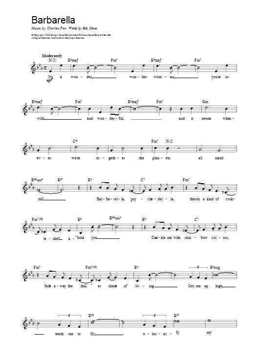 Fox And Crewe Barbarella Sheet Music Notes & Chords for Lead Sheet / Fake Book - Download or Print PDF