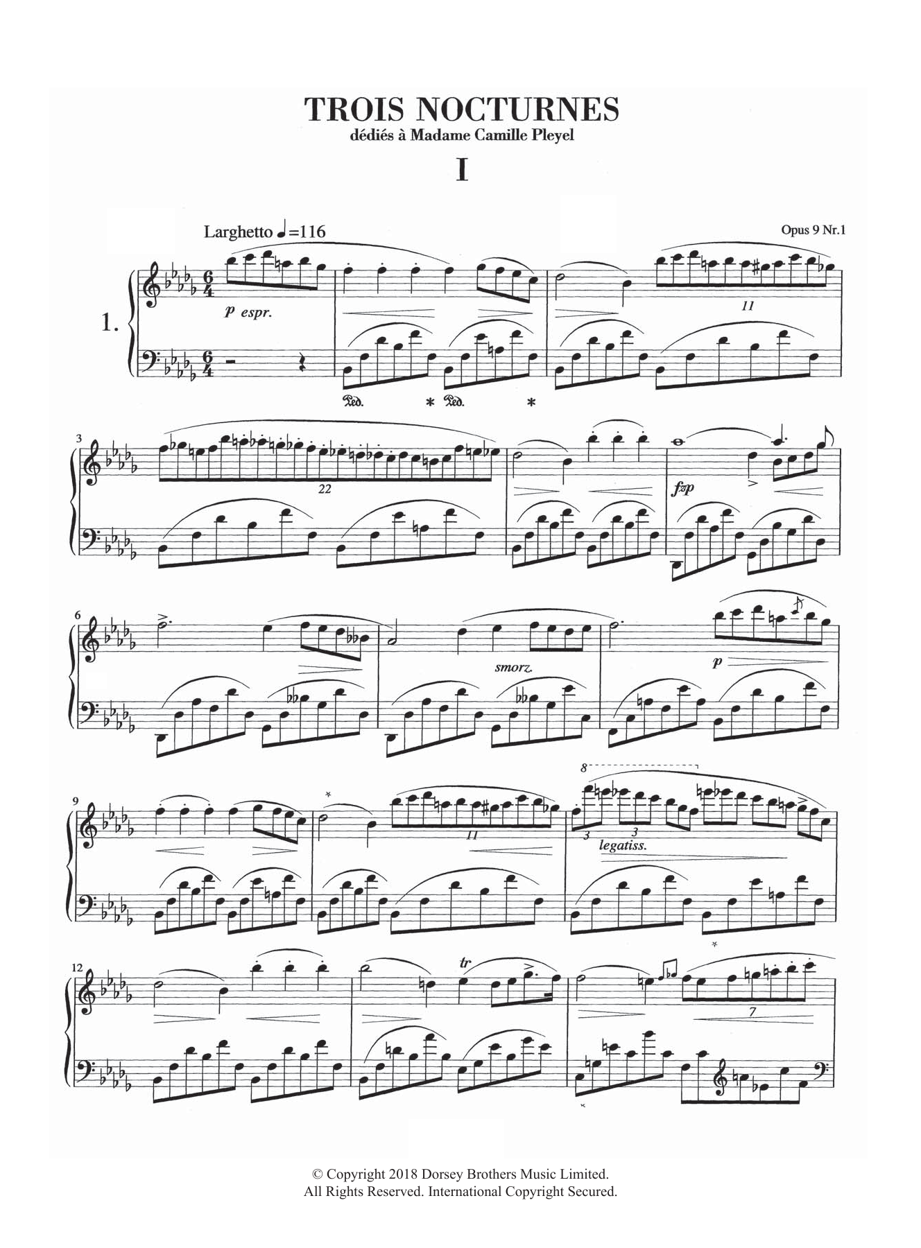 Nocturne in B Flat Minor, Op. 9, No. 1 sheet music