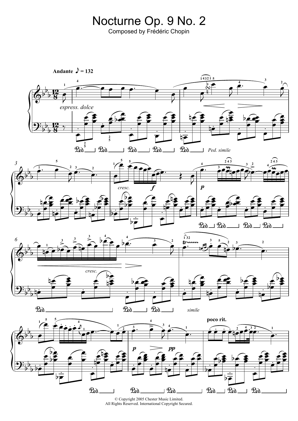 Nocturne in E Flat Major, Op.9, No.2 sheet music
