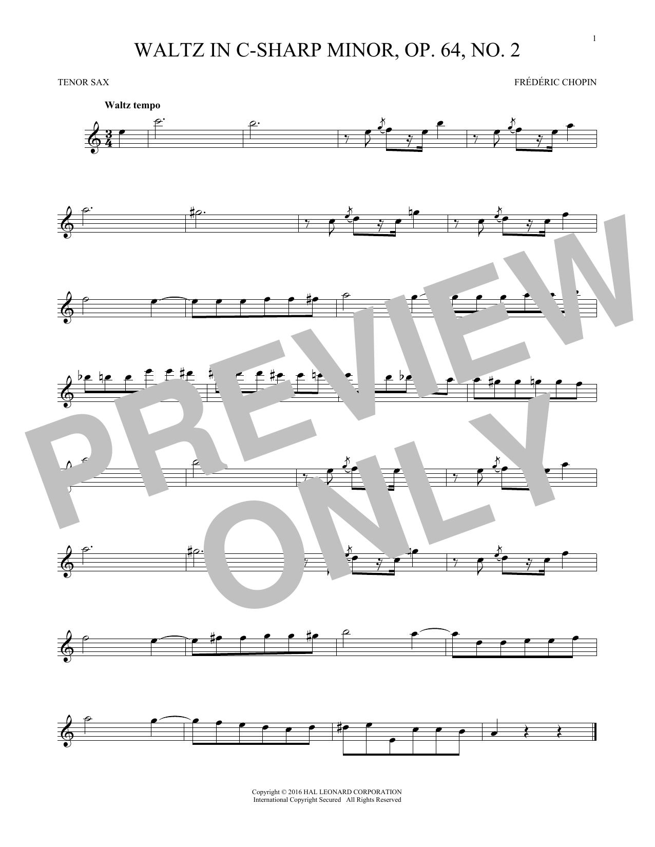 Preview Frédéric Chopin Waltz in C-sharp Minor, Op. 64, No. 2 Classical sheet music, notes and chords for Piano Solo, SKU: 349188 Waltz in C-sharp Minor, Op. 64, No. 2 sheet music