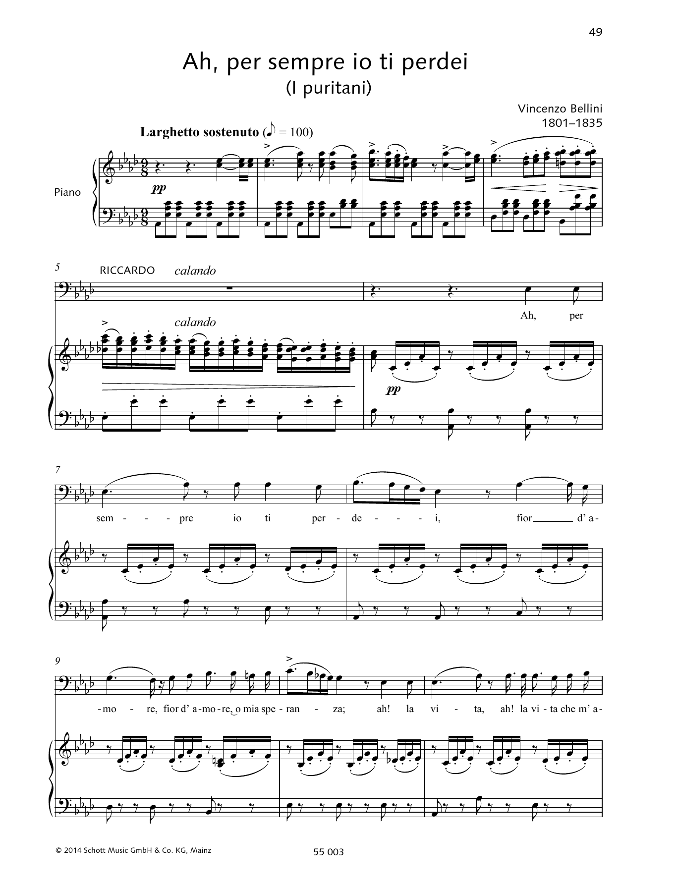 Francesca Licciarda Ah, per sempre io ti perdei Sheet Music Notes & Chords for Piano & Vocal - Download or Print PDF