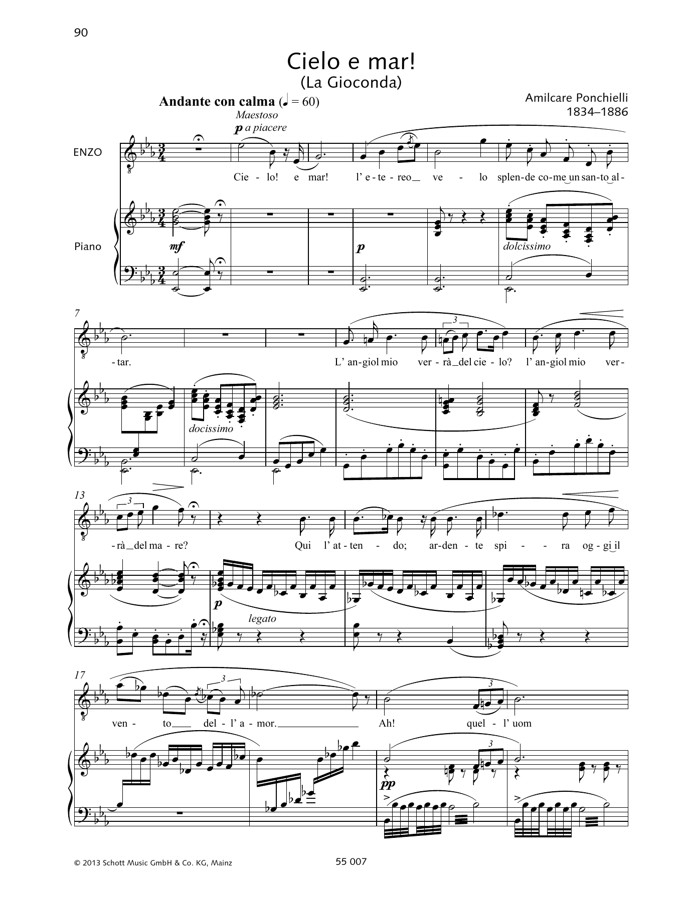 Francesca Licciarda Cielo e mar! Sheet Music Notes & Chords for Piano & Vocal - Download or Print PDF