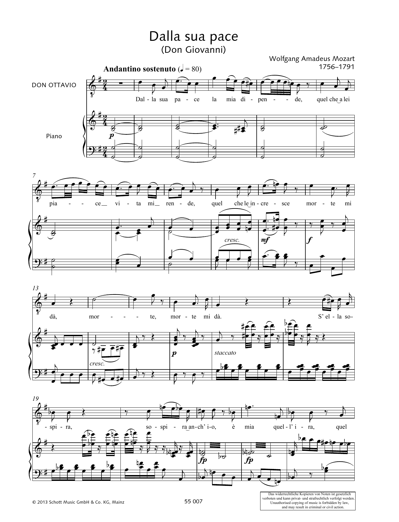 Francesca Licciarda Dalla sua pace Sheet Music Notes & Chords for Piano & Vocal - Download or Print PDF