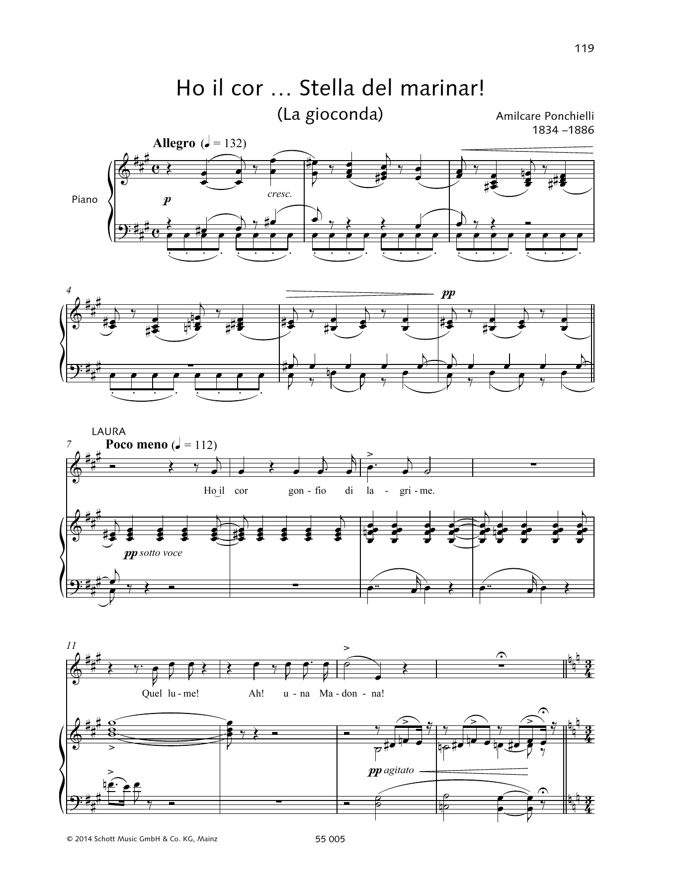 Francesca Licciarda Ho il cor... Stella del miranar! Sheet Music Notes & Chords for Piano & Vocal - Download or Print PDF