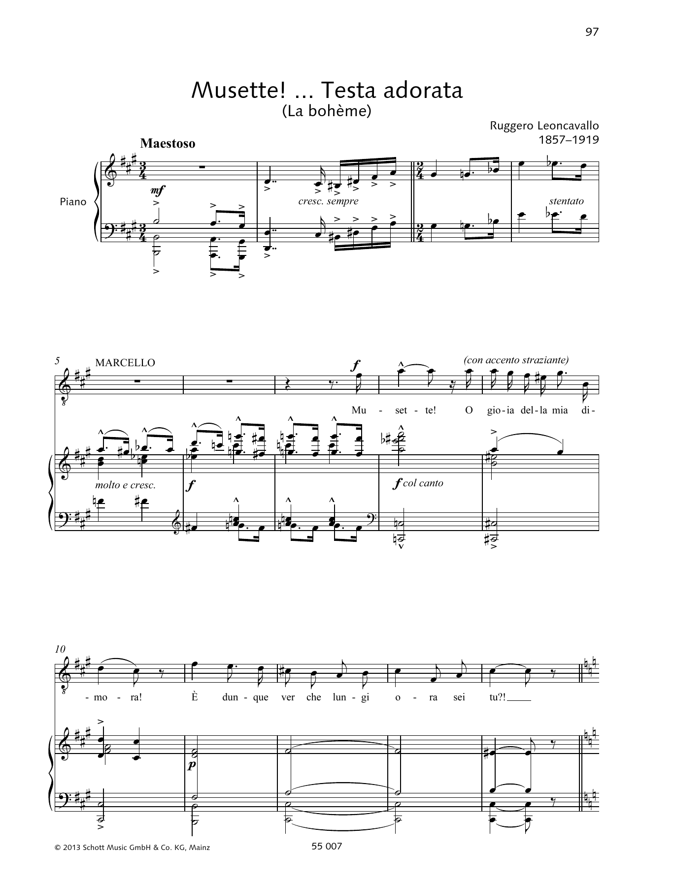 Francesca Licciarda Musette! ... Testa adorata Sheet Music Notes & Chords for Piano & Vocal - Download or Print PDF