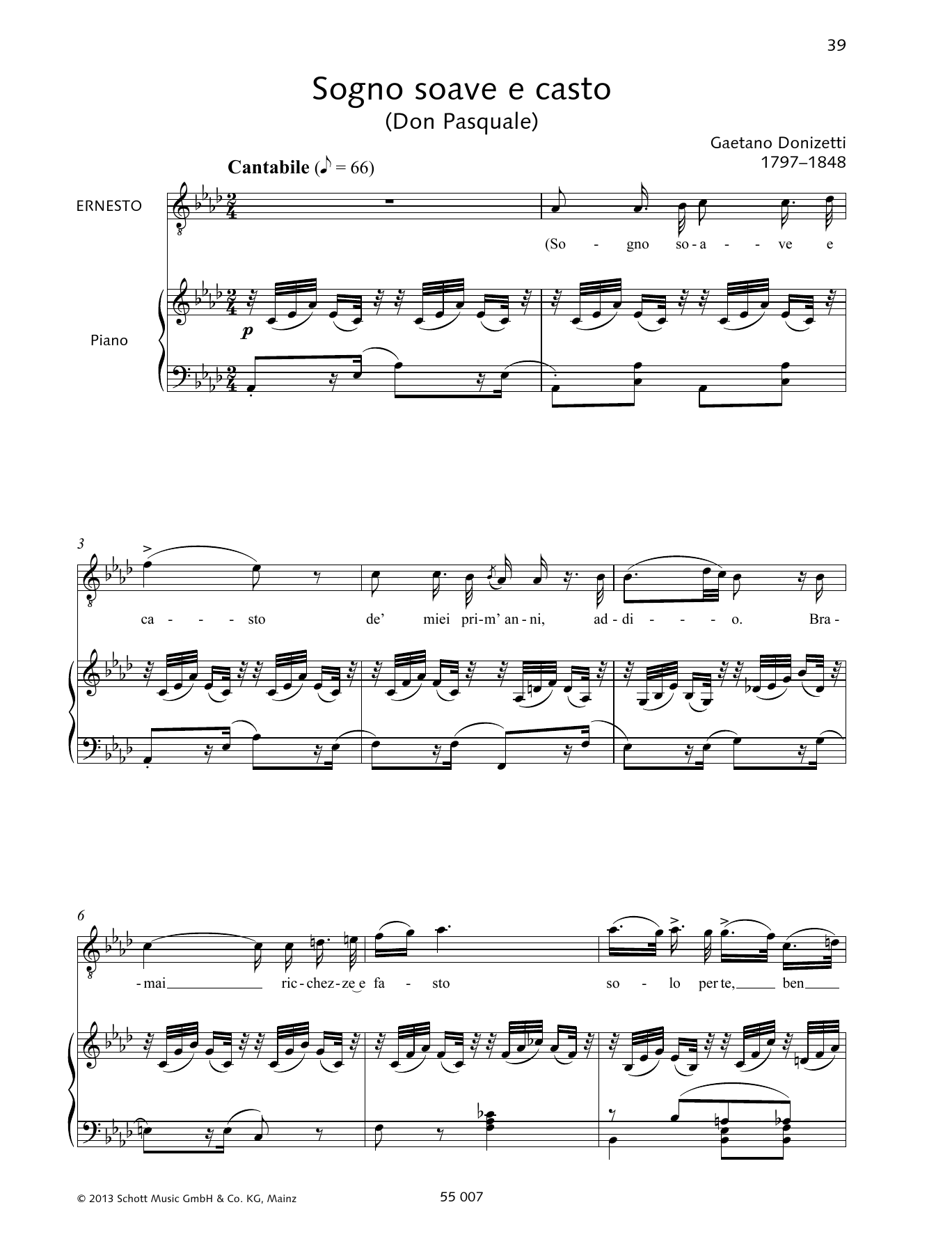 Francesca Licciarda Sogno soave e casto Sheet Music Notes & Chords for Piano & Vocal - Download or Print PDF