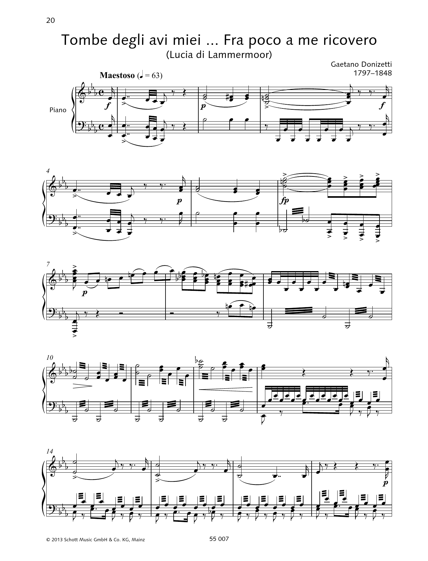 Francesca Licciarda Tombe degli avi miei Sheet Music Notes & Chords for Piano & Vocal - Download or Print PDF