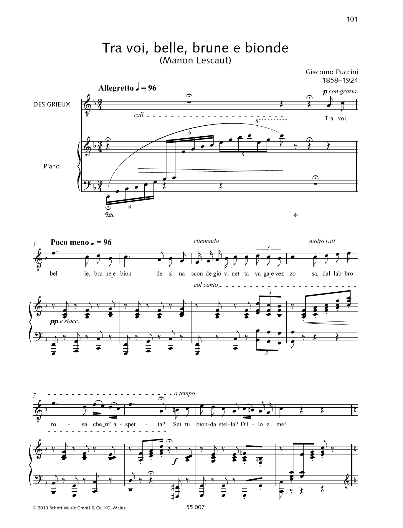 Francesca Licciarda Tra voi, belle, brune e bionde Sheet Music Notes & Chords for Piano & Vocal - Download or Print PDF
