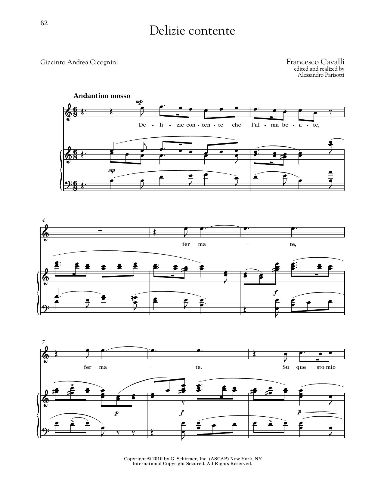 Francesco Cavalli Delizie Contente Sheet Music Notes & Chords for Piano & Vocal - Download or Print PDF Francesco Cavalli Delizie Contente Sheet Music Notes & Chords for Piano & Vocal - Download or Print PDF