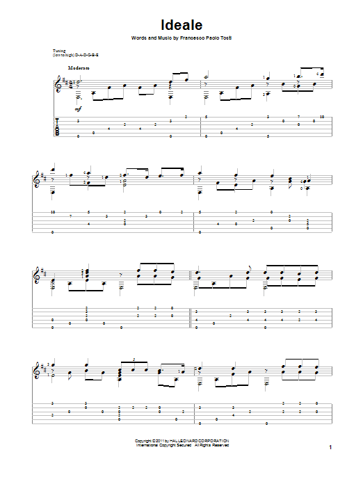 Francesco Paolo Tosti Ideale Sheet Music Notes & Chords for Guitar Tab - Download or Print PDF