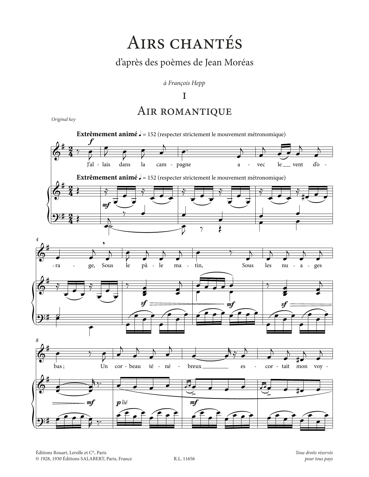 Francis Poulenc Airs chantés (Low Voice) Sheet Music Notes & Chords for Piano & Vocal - Download or Print PDF