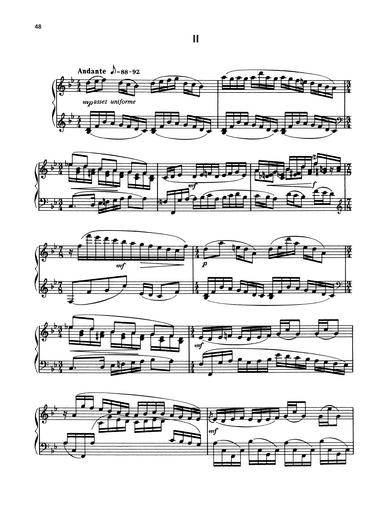 Francis Poulenc Suite For Piano - II. Andante Sheet Music Notes & Chords for Piano Solo - Download or Print PDF