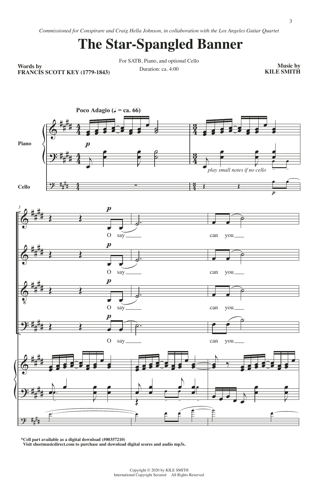 Francis Scott Key and Kile Smith The Star-Spangled Banner Sheet Music Notes & Chords for SATB Choir - Download or Print PDF