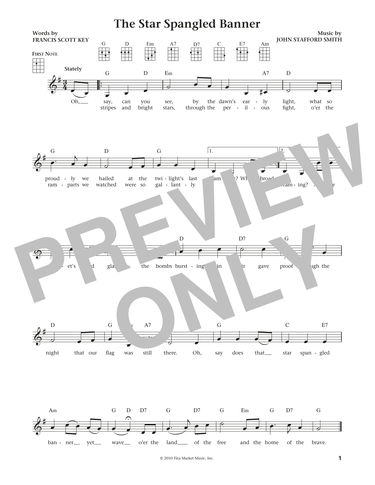 Francis Scott Key The Star Spangled Banner (from The Daily Ukulele) (arr. Liz and Jim Beloff) Sheet Music Notes & Chords for Ukulele - Download or Print PDF