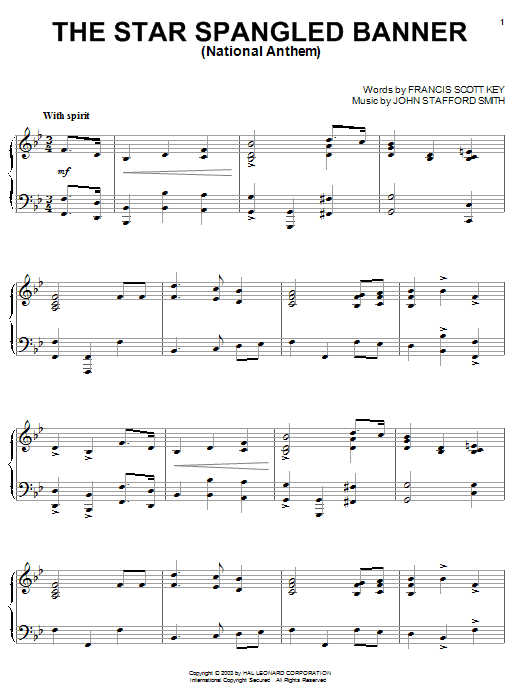 The Star Spangled Banner sheet music