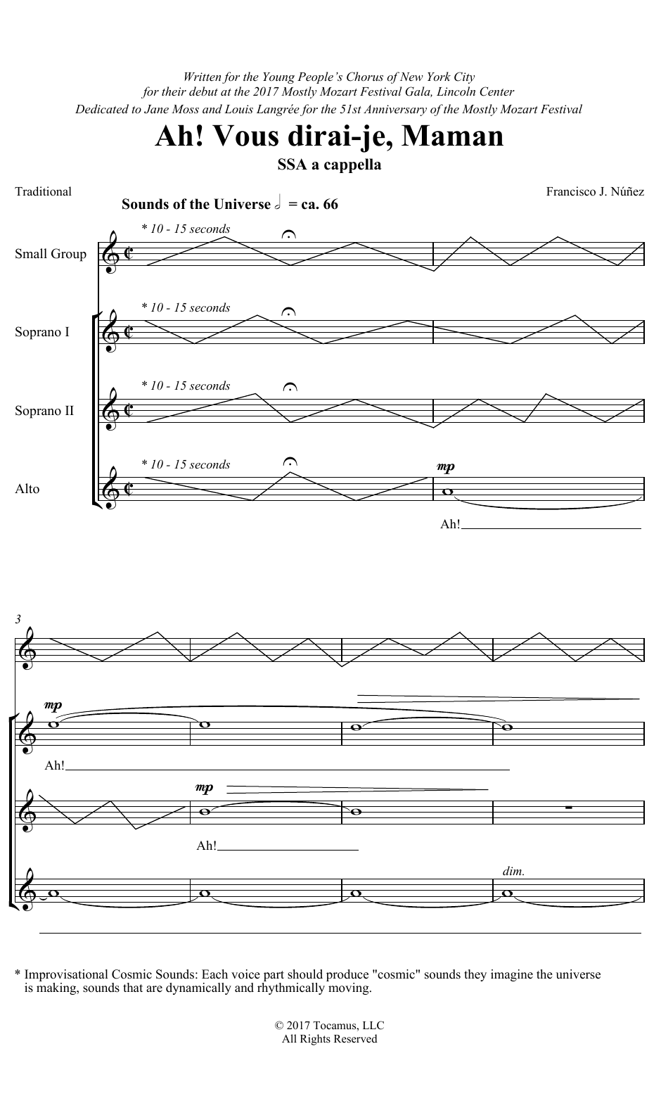 Francisco J. Núñez Ah! Vous dirai-je, Maman Sheet Music Notes & Chords for SSA Choir - Download or Print PDF