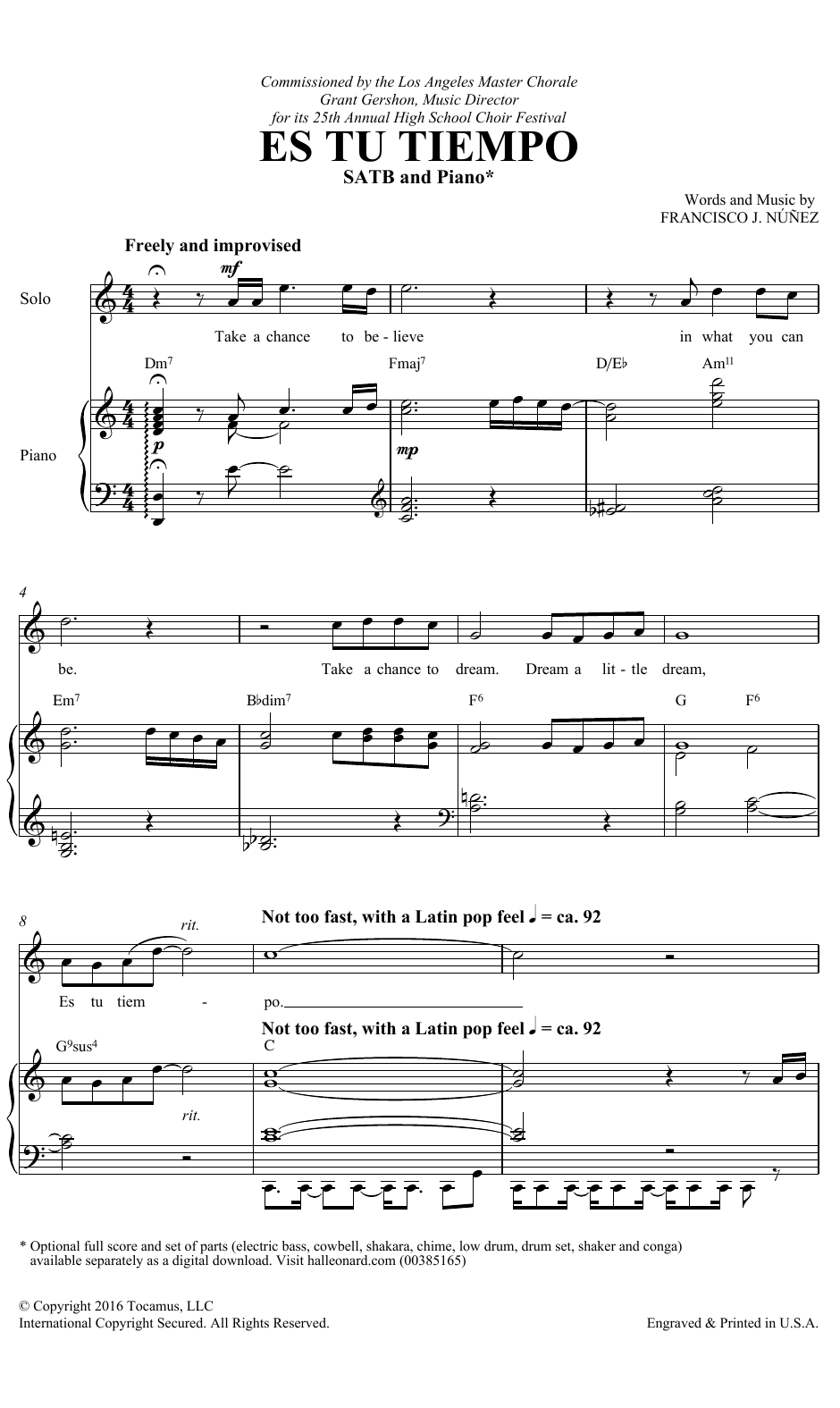 Francisco J. Núñez Es Tu Tiempo Sheet Music Notes & Chords for SATB Choir - Download or Print PDF