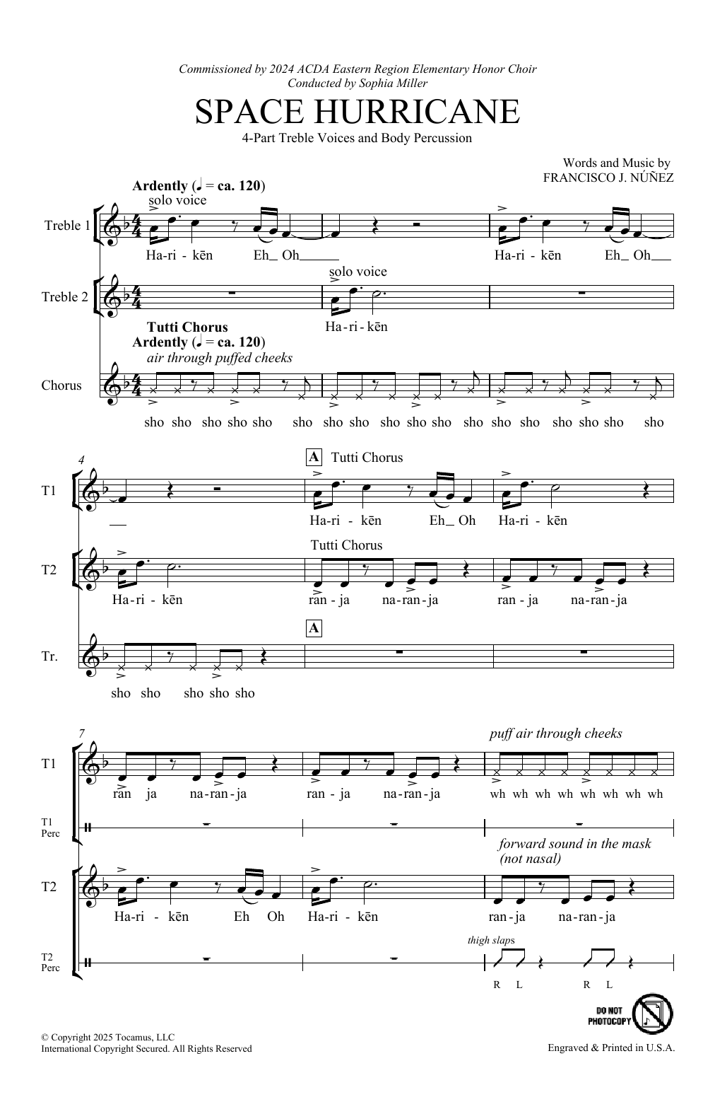 Francisco J. Núñez Space Hurricane Sheet Music Notes & Chords for Choir - Download or Print PDF