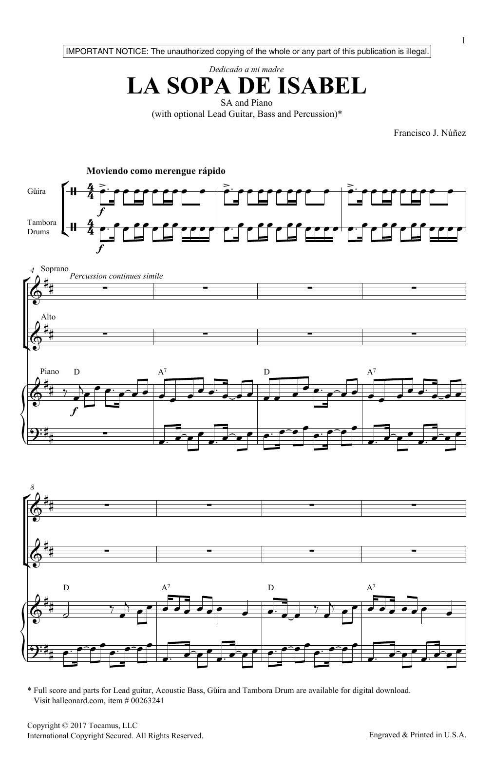 Preview Francisco Nunez La Sopa De Isabel Concert sheet music, notes and chords for 2-Part Choir, SKU: 196522 La Sopa De Isabel sheet music