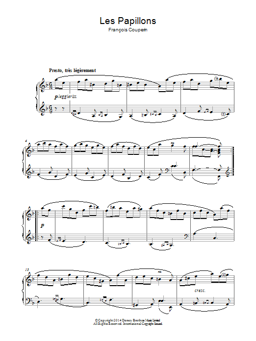 Francois Couperin Les Papillons Sheet Music Notes & Chords for Piano - Download or Print PDF