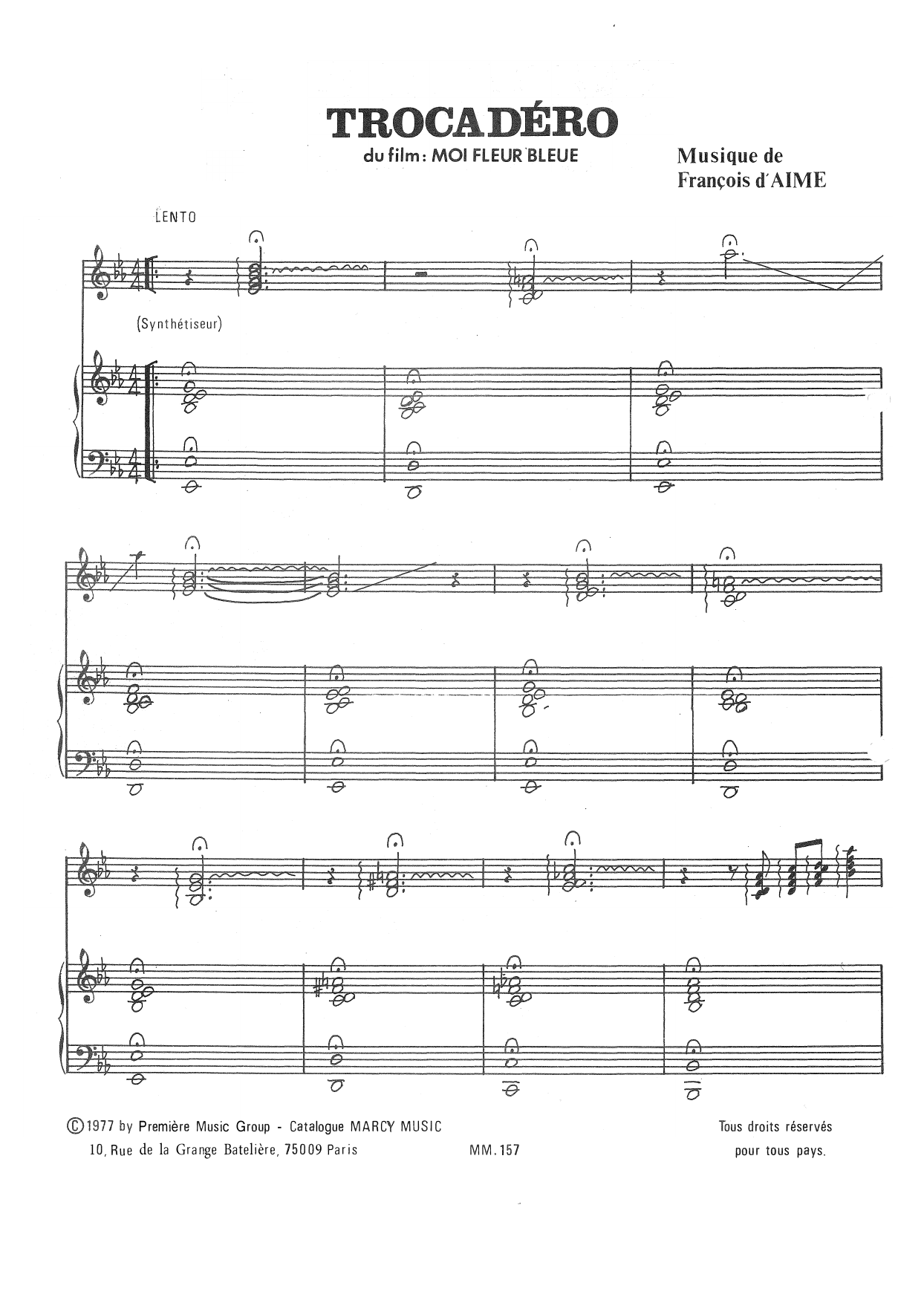 François d'Aime Trocadero Sheet Music Notes & Chords for Piano Solo - Download or Print PDF