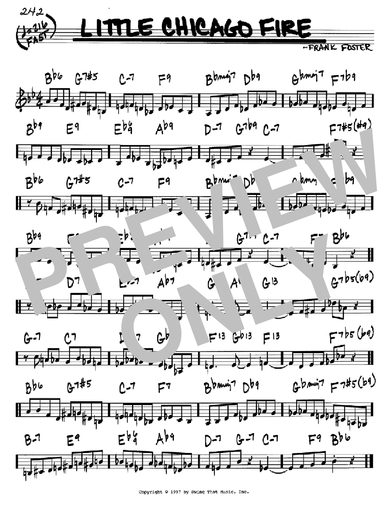 Frank Foster Little Chicago Fire Sheet Music Notes & Chords for Real Book – Melody & Chords – C Instruments - Download or Print PDF