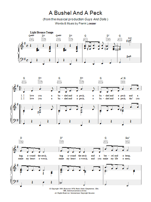 Frank Loesser A Bushel And A Peck Sheet Music Notes & Chords for Ukulele - Download or Print PDF