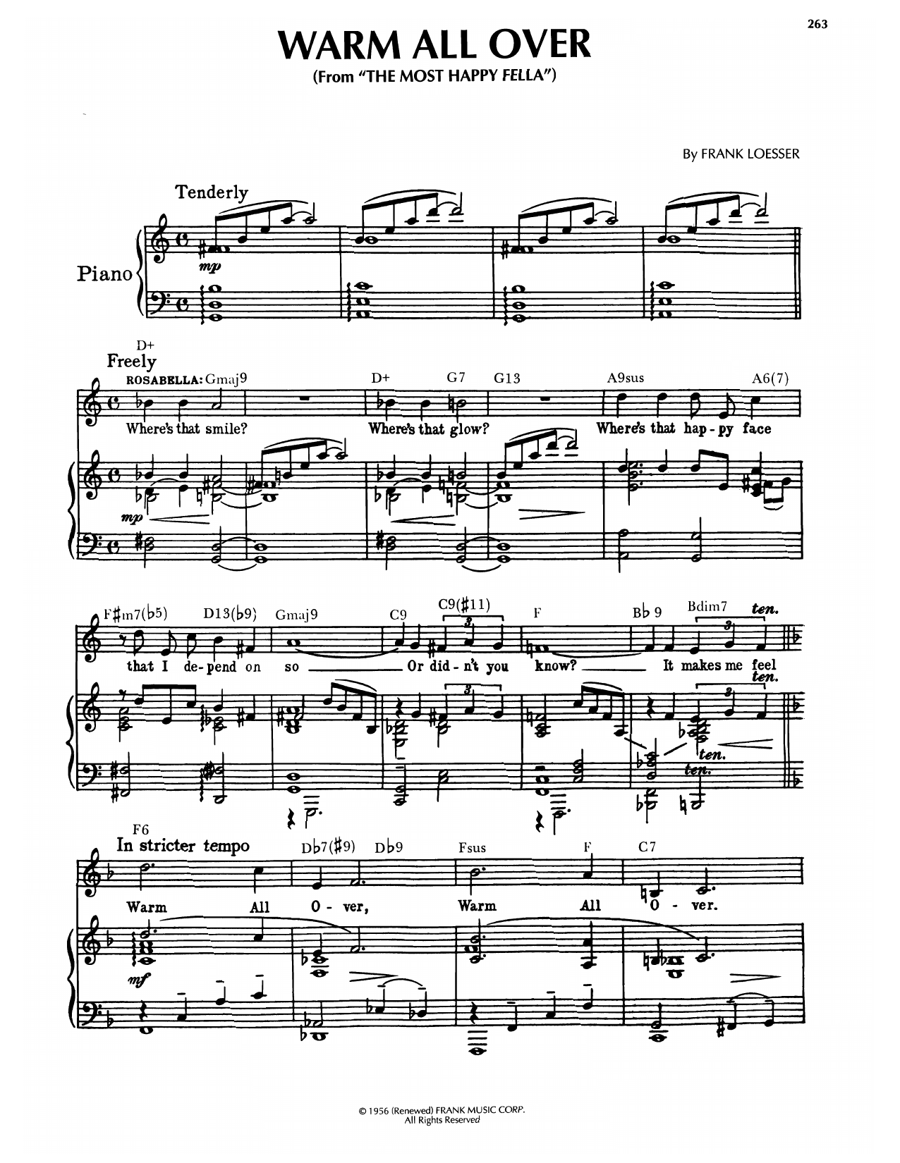 Frank Loesser Warm All Over Sheet Music Notes & Chords for Piano, Vocal & Guitar Chords (Right-Hand Melody) - Download or Print PDF Frank Loesser Warm All Over Sheet Music Notes & Chords for Piano, Vocal & Guitar Chords (Right-Hand Melody) - Download or Print PDF