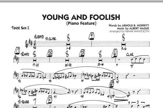 Frank Mantooth Young And Foolish - Tenor Sax 2 Sheet Music Notes & Chords for Jazz Ensemble - Download or Print PDF