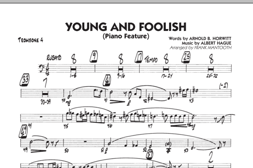 Frank Mantooth Young And Foolish - Trombone 4 Sheet Music Notes & Chords for Jazz Ensemble - Download or Print PDF