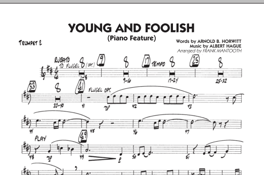 Frank Mantooth Young And Foolish - Trumpet 2 Sheet Music Notes & Chords for Jazz Ensemble - Download or Print PDF