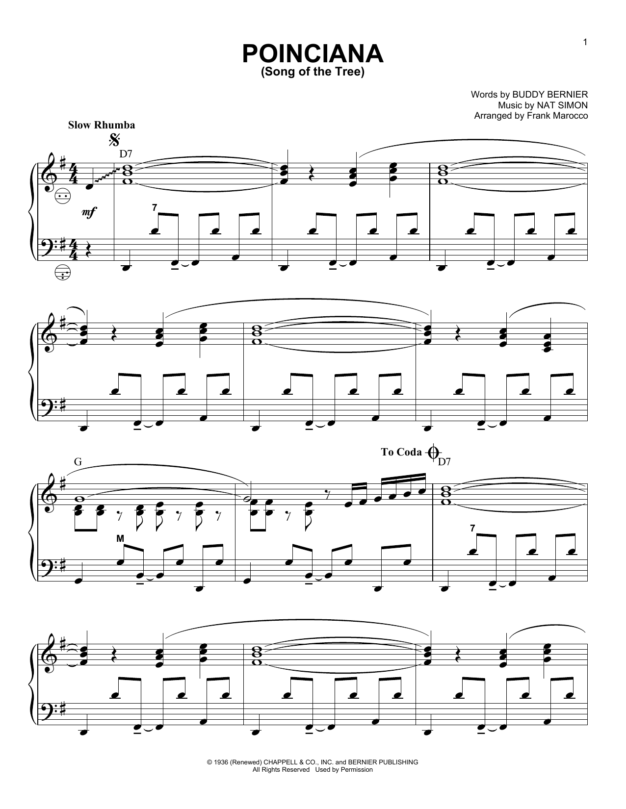Frank Marocco Poinciana (Song Of The Tree) Sheet Music Notes & Chords for Accordion - Download or Print PDF