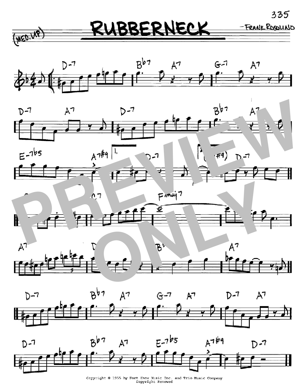 Frank Rosolino Rubberneck Sheet Music Notes & Chords for Real Book - Melody & Chords - C Instruments - Download or Print PDF