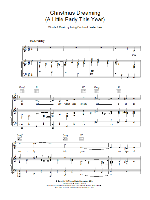 Frank Sinatra Christmas Dreaming Sheet Music Notes & Chords for Piano, Vocal & Guitar (Right-Hand Melody) - Download or Print PDF