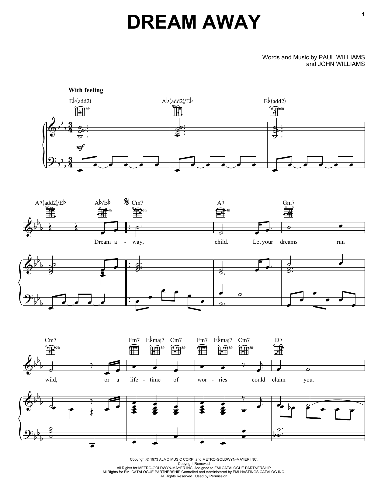 Frank Sinatra Dream Away Sheet Music Notes & Chords for Piano, Vocal & Guitar (Right-Hand Melody) - Download or Print PDF