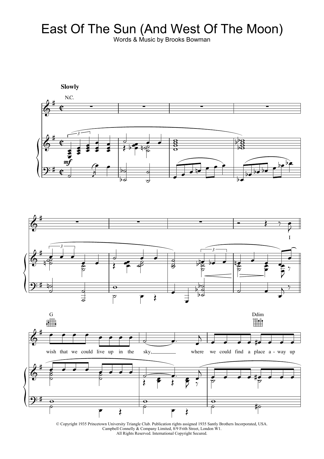 Frank Sinatra East Of The Sun (And West Of The Moon) Sheet Music Notes & Chords for Beginner Piano - Download or Print PDF