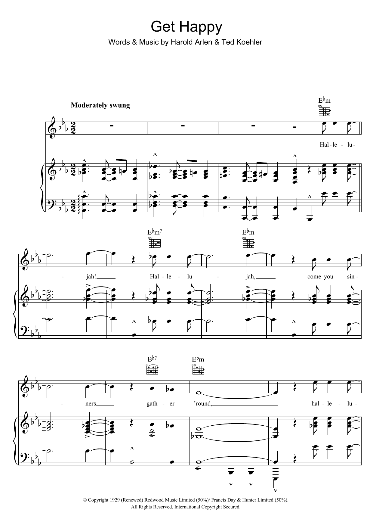 Frank Sinatra Get Happy Sheet Music Notes & Chords for Piano, Vocal & Guitar (Right-Hand Melody) - Download or Print PDF