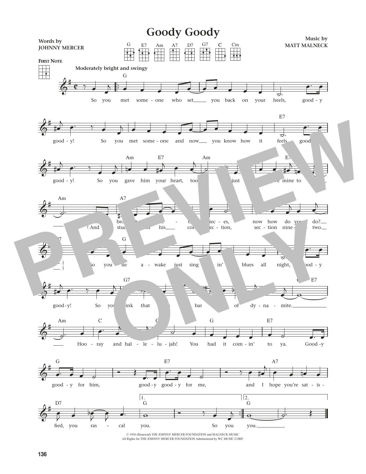 Frank Sinatra Goody Goody (from The Daily Ukulele) (arr. Jim Beloff) Sheet Music Notes & Chords for Ukulele - Download or Print PDF