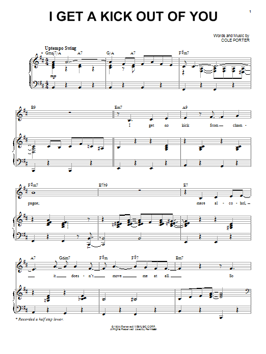 Frank Sinatra I Get A Kick Out Of You Sheet Music Notes & Chords for Piano & Vocal - Download or Print PDF
