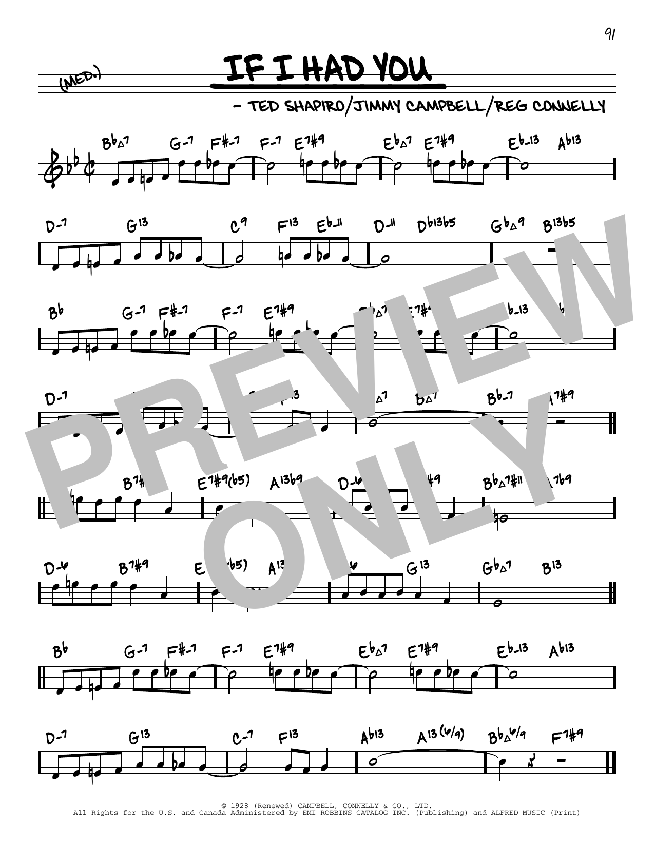 Frank Sinatra If I Had You (arr. David Hazeltine) Sheet Music Notes & Chords for Real Book – Enhanced Chords - Download or Print PDF