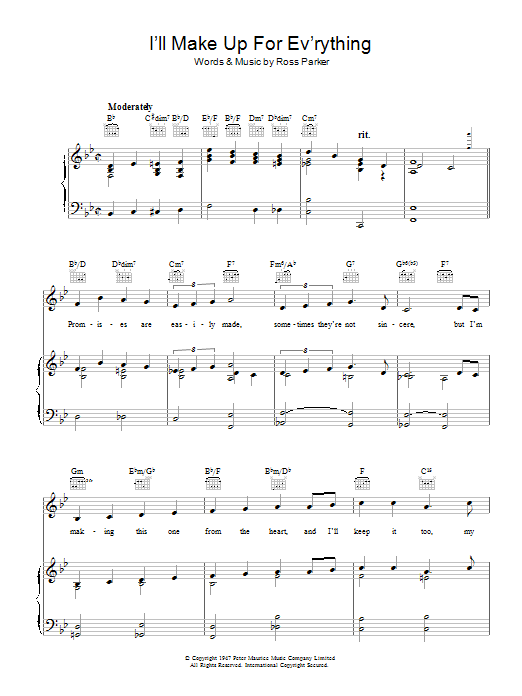 Frank Sinatra I'll Make Up For Ev'rything Sheet Music Notes & Chords for Piano, Vocal & Guitar (Right-Hand Melody) - Download or Print PDF