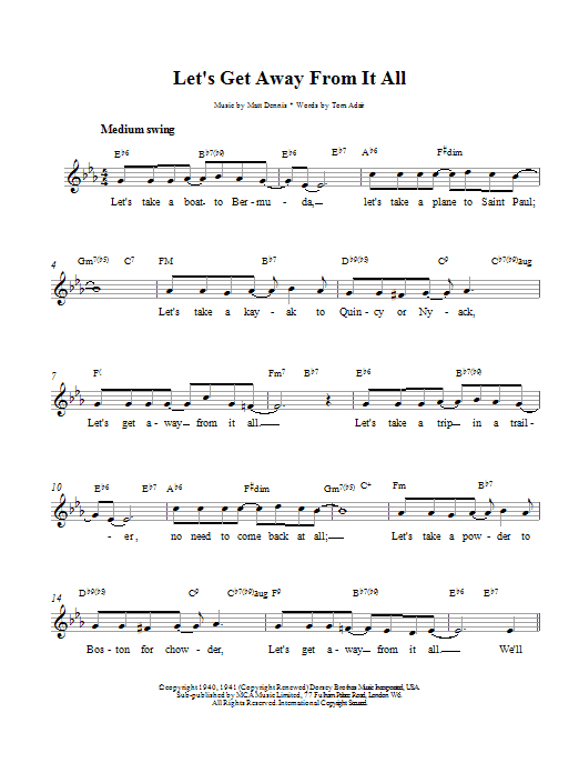 Frank Sinatra Let's Get Away From It All Sheet Music Notes & Chords for Guitar Tab - Download or Print PDF