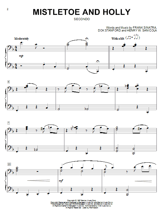 Frank Sinatra Mistletoe And Holly sheet music notes and chords. Download Printable PDF.