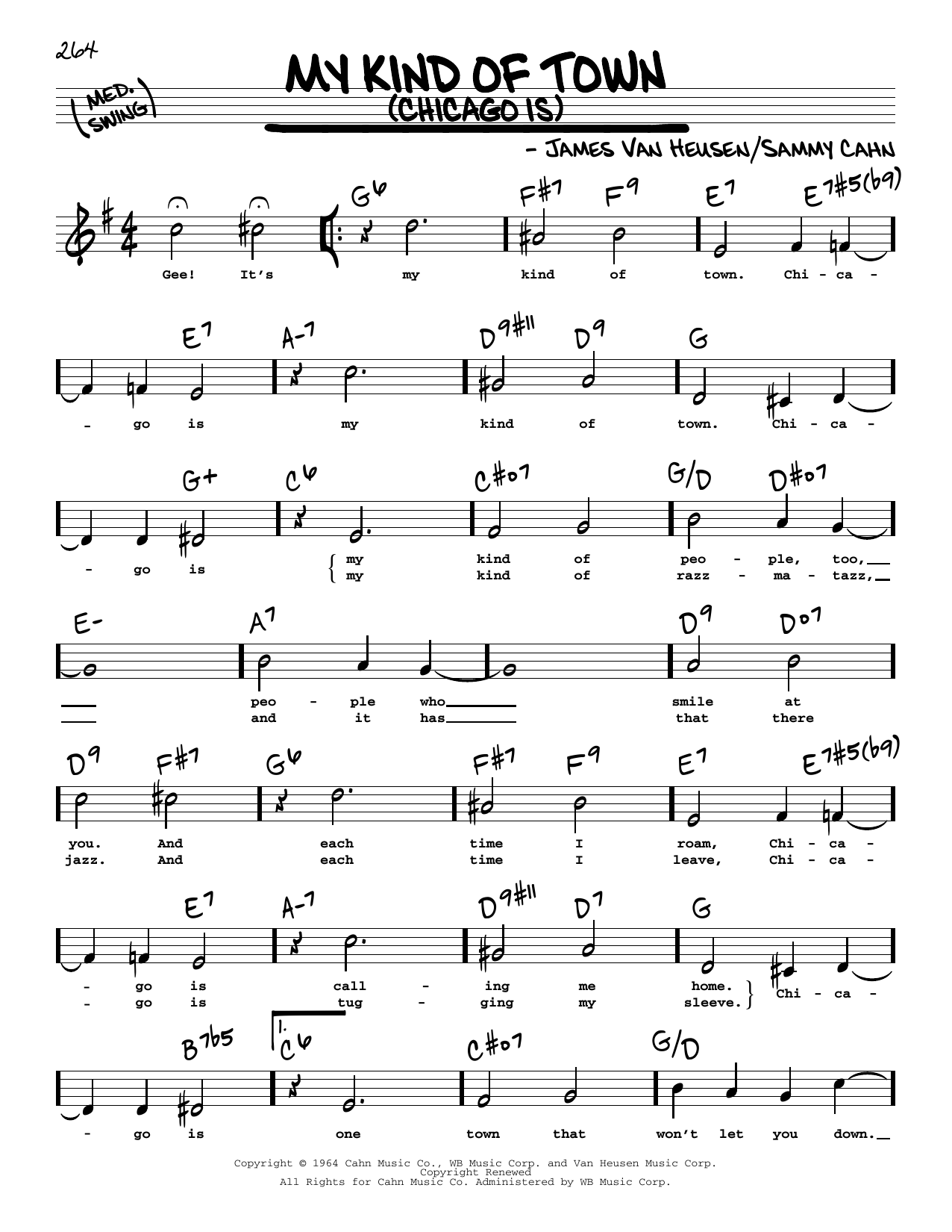Frank Sinatra My Kind Of Town (Chicago Is) (High Voice) Sheet Music Notes & Chords for Real Book – Melody, Lyrics & Chords - Download or Print PDF