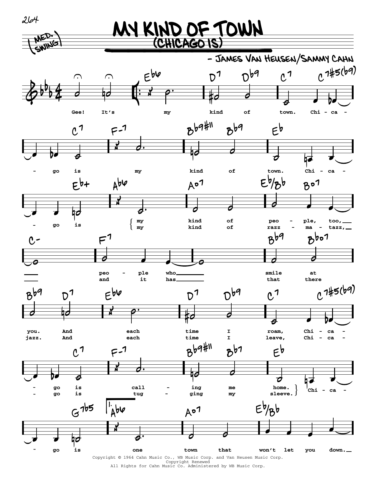 Frank Sinatra My Kind Of Town (Chicago Is) (Low Voice) Sheet Music Notes & Chords for Real Book – Melody, Lyrics & Chords - Download or Print PDF
