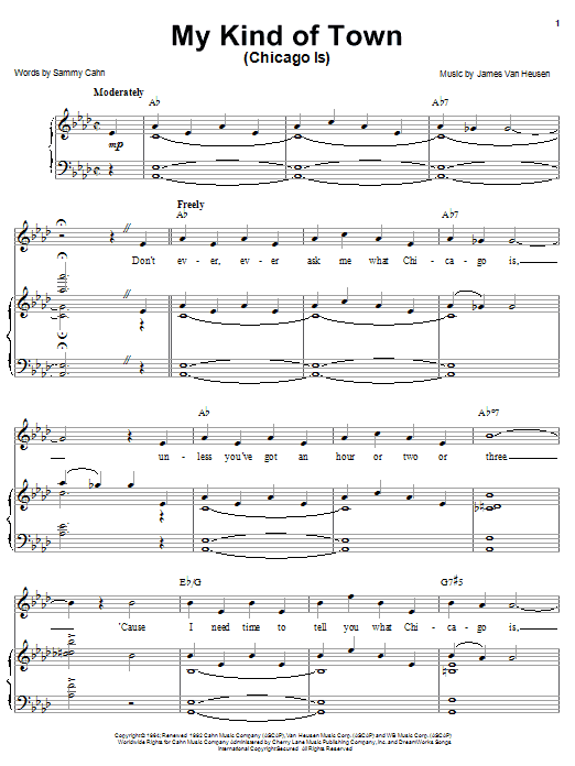 Frank Sinatra My Kind Of Town (Chicago Is) Sheet Music Notes & Chords for Easy Guitar Tab - Download or Print PDF