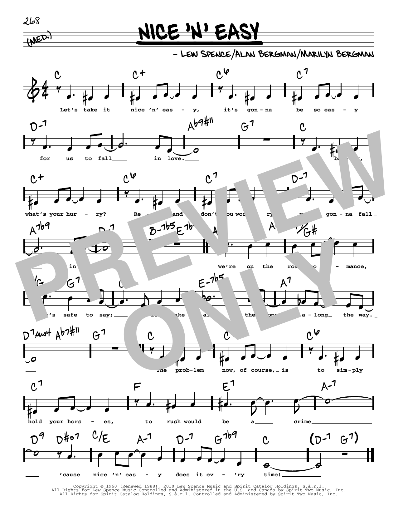 Frank Sinatra Nice 'n' Easy (High Voice) Sheet Music Notes & Chords for Real Book – Melody, Lyrics & Chords - Download or Print PDF